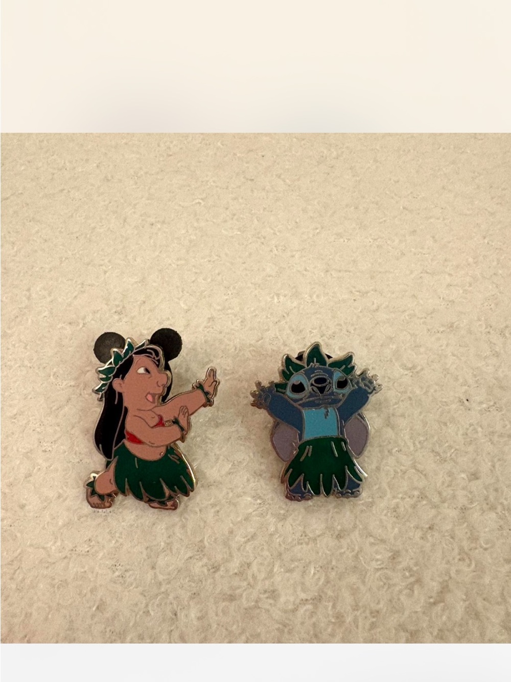 Disney Lilo & Stitch Hula Pin Set - Green, Blue, Black